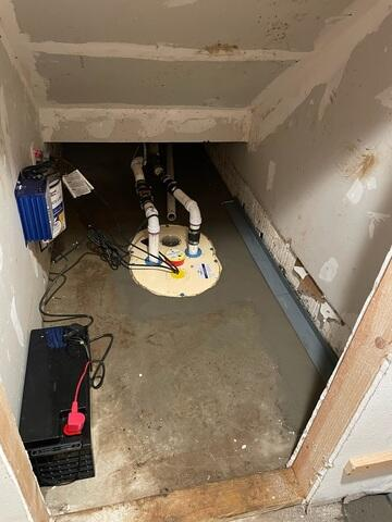 TripleSafe sump pump system installed in a home add-on in Esko MN